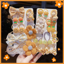 Childrens leather gluten does not hurt to be elastic good Zabbed rope girl rubber fascia flowers hair ring new princess hairdresser