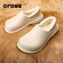NB CROSS flagship store official winter wear cotton shoes female warm bag head two wearing slippers waterproof lazy shoes men
