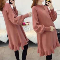 Pregnant women autumn suit fashion dress maternity dress autumn winter coat winter sweater long winter