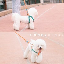 Dog chest back traction pet walking dog rope Contrast color chest strap small dog dog rope vest chain