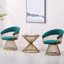  Leisure chair swivel chair Simple modern ins wind sand hair nail art table and chair Seating area Bedroom living room Balcony small sofa