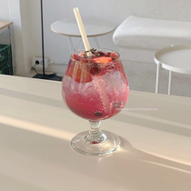ins wind thickened short foot wine glass transparent glass simple bar champagne cold drink cup juice wine cup