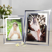 Crystal glass photo frame setting 6 inch wedding dress photo frame modern simple seven inch high-end ins Wind image frame customization