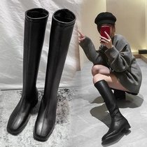 Long boots Childrens single boots but knee zipper new boots high elastic boots thin version boots