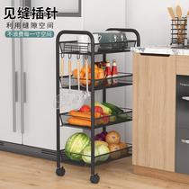 Kitchen rack floor-to-floor multi-layer mobile household cart storage storage storage fruit and vegetable basket snack storage bookshelf