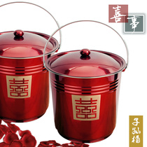 Son and Sun Bucket Wedding Supplies Joy Bucket Three Piece Set of Red Bucket Women Bride Gift Red Bucket
