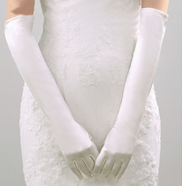 Wedding wedding dress wedding dress long bride accessories photo photo show White simple satin sleeve