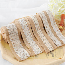 Linen lace roll air hanging decoration kindergarten decoration ins Wind handmade ring diy making hemp rope weaving material