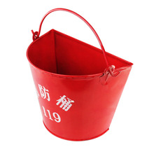 Special fire bucket fire outdoor yellow sand bucket bucket semi-round red paint iron fire equipment