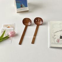  novdog wooden ramen spoon Japanese household wooden spoon long handle noodle colander hot pot spoon soup spoon fishing spoon