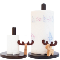 Kitchen paper shelf Walnut color paper towel rack Wood creative storage household living room tissue box Web holder