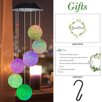 Outdoor Solar LED Ball Light Colorful Wind Chime Light Decor