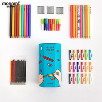Murnamei South Korea imported monami153 DIY Press Type 0 5mm18 pen 12 color refill color shell ballpoint pen students with painting graffiti stick figure cute fun girl card