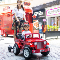 Childrens electric car four-wheeled off-road car Childrens baby toy car can sit on a battery car with remote control stroller