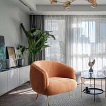 Light luxury single sofa chair modern simple living room Nordic balcony flannel lazy lounge chair bedroom Tiger Chair