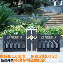 Outdoor flower box Sales department Flower bed flower pot Square flower tube Commercial street flower pool planting flower trough Outdoor combination fence