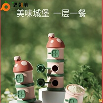 Baby milk powder box portable out of the packaging box storage tank supplementary food packaging baby rice flour box sealed grid