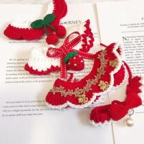Cat New Years Bib New Year Bib Cute Dog Jewelry Red Scarf Warm Spring Festival Pet Wipe Teddy