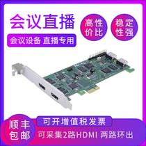 Shenghuashitong SH-P2000HDMI high-definition video acquisition card Dual-channel HDMI simultaneous acquisition conference medical imaging image hospital color ultrasound live broadcast operation B ultrasound Dingding Tencent conference