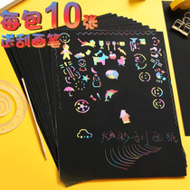 Colorful scratch paper color childrens painting hanging picture a4 colorful black handmade toothpick art hand drawing scrape paper set k color graffiti paper painting paper black scraping paper painting book scraping paper