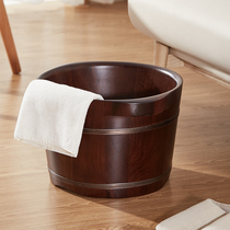 Wooden Foot Bath Barrel Household Foot Bubble Foot Barrel Massage High Depth Thickened Double Foot Wash Basin Wooden Basin with Cover