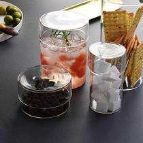 Transparent glass storage jar storage bottle flower tea storage vessel set coffee bean storage jar cosmetic bottle