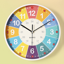 Early education Learning muted hanging clock Living room Home bedroom Watch Childrens room 2021 new hanging wall free of punch clock