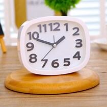 Student desktop clock watch Simple small alarm clock for the elderly Home childrens hour clock Small girl standing