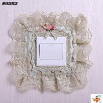  Lace Cloth Art Switch Patch Switch Cover Single Open Double Open With Pocket Mobile Phone Charging Socket Protective Sleeve Switch Decoration