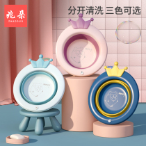 Newborn baby washbasin Special supplies Crown foldable Three sets of baby children children washing butts small basin