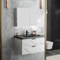 Eavah Eva white bathroom cabinet mirror cabinet Ceramic integrated basin Bathroom sink Bathroom washbasin combination
