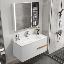 Ceramic one-body bathroom cabinet Eavah Germany modern light luxury smart mirror cabinet toilet hand wash table combination