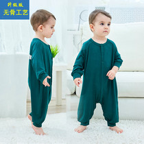 Boneless Modale Child conjoined pyjamas spring and autumn in pure cotton thin Baby Summer Baby Khae Climbing sleeves Long sleeves