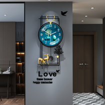 Light luxury watch wall clock living room household fashion Nordic creative simple modern new net red hanging clock atmosphere