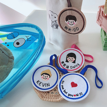 Original custom name sticker keychain kindergarten bag embroidery pendant Childrens school bag anti-lost pendant