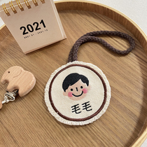 Mummy bag embroidery pendant name sticker custom kindergarten schoolbag canvas name Mark Brand key chain gift