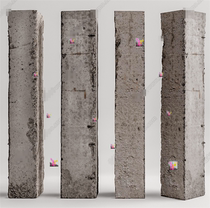 4341 modern concrete column cement column building component building material cement square column SU model