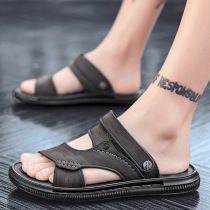 Sandals mens summer outwear 2022 new wave anti-slip soft bottom casual beach shoes cool-drag dual-use men slippers
