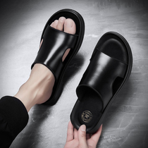 Slippers mens summer outwear 2022 new anti-slip mens beach sandals sandals outdoors lined with male dermis