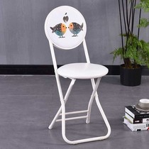 Simple modern stool dining backrest simple chair household folding European chair round chair small chair dining table spare