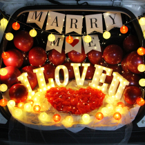 Tanabata Valentines Day Car trunk surprise car trunk proposal Birthday Confession Decoration Romantic decoration Anniversary