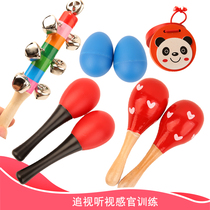 Baby small sand hammer red ball hand bell children hand grip chasing visual training red toy small rattle