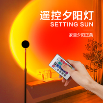 Sunset light photo sunset light bedroom Net red atmosphere sunset light projection photography floor lamp dusk