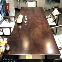 Black Sandalwood Solid Wood Large Board Log Tea Table Tea Table Tea Board Owner Table New Chinese Style 2 m Black Gold Sandalwood Okan Table