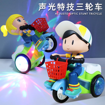Net celebrity new tumbling stunt tricycle 0-1 one 2-year-old baby baby toy electric dazzle dance rotating boys and girls