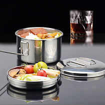 304 stainless steel steamed lunch box student canteen lunch box free lettering round lunch box all steel thickening