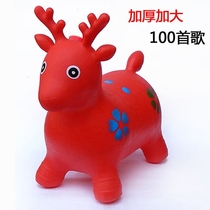 Childrens toy jumping horse large inflatable horse thickened music jumping deer riding croissant horse horse riding pony