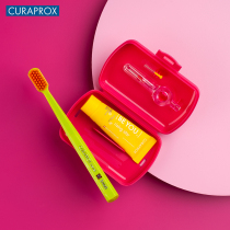 CURAPROX Travel Travel Small Toothpaste Soft Bristle Toothbrush Set Mini Folding Carry-on Portable Orthodontic
