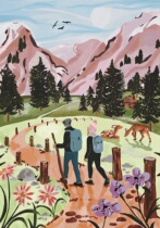 Canada Imports Hobbry Spot Cartoon 500 Pieces Adults Decompression Fresh Puzzle Puzzle Pink Mountaineering