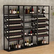 Iron vintage red wine cabinet against the wall dining room living room display cabinet Winery bar wine rack floor display rack